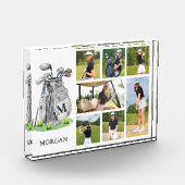 Persoonlijke Monogram Golf Fotocollage Fotoblokken (Links)