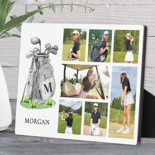 Persoonlijke Monogram Golf Fotocollage Fotoplaat