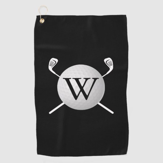 Persoonlijke Monogram Golfbalclubs Golfhanddoek (Voorkant)