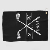 Persoonlijke Monogram Golfclubs Golfhanddoek (Horizontaal)