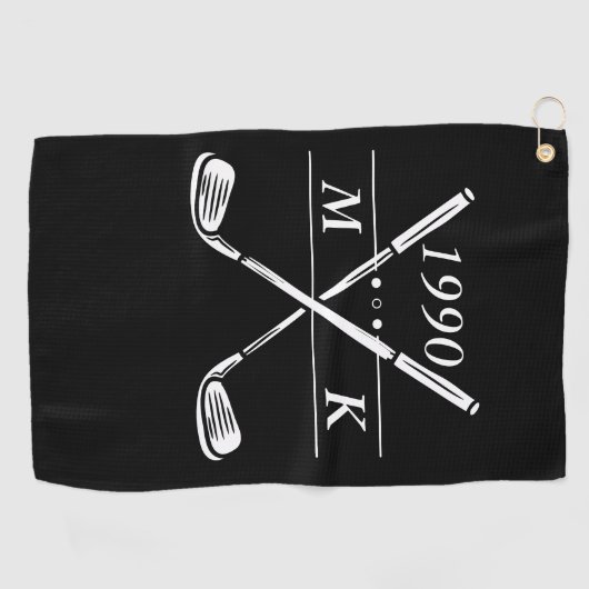 Persoonlijke Monogram Golfclubs Golfhanddoek (Horizontaal)
