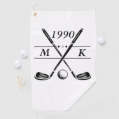 Persoonlijke Monogram Golfclubs Golfhanddoek (Insitu)