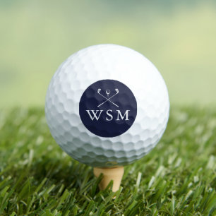 Persoonlijke Monogram Golfclubs Navyblauw Golfballen