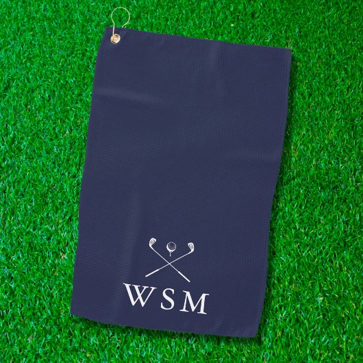 Persoonlijke Monogram Golfclubs Navyblauw Golfhanddoek