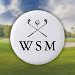 Persoonlijke Monogram Golfclubs Ronde Button 5,7 Cm<br><div class="desc">Pas het monogram aan in klassieke typografie aan om een uniek golfcadeau te creëer en in het belang van elke golfer. Ontworpen door: Thisnotme©</div>