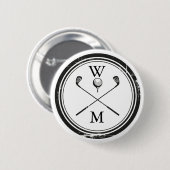 Persoonlijke Monogram Golfclubs Ronde Button 5,7 Cm (Voorkant /achterkant)