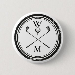 Persoonlijke Monogram Golfclubs Ronde Button 5,7 Cm