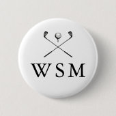 Persoonlijke Monogram Golfclubs Ronde Button 5,7 Cm (Voorkant)