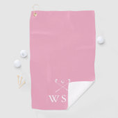 Persoonlijke Monogram Golfclubs Roze Golfhanddoek (Insitu)