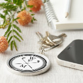 Persoonlijke Monogram Golfclubs Sleutelhanger (Zijkant)