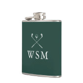 Persoonlijke Monogram Golfclubs Smaragdgroen Heupfles (Links)