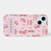 Persoonlijke Monogram Griekse Oude Standbeeld Cade iPhone 15 Case (Achterkant horizontaal)