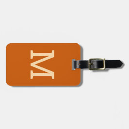 Persoonlijke Monogram Initiaal Bagage Label Orange