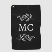 Persoonlijke monogram initiaal botanische blad golfhanddoek (Voorkant)