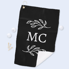 Persoonlijke monogram initiaal botanische blad golfhanddoek