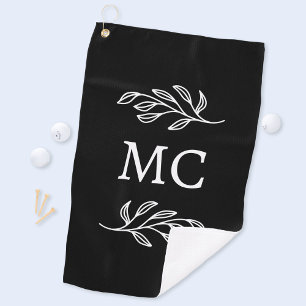 Persoonlijke monogram initiaal botanische blad golfhanddoek