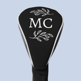Persoonlijke monogram initiaal botanische blad golfheadcover