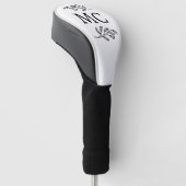 Persoonlijke monogram initiaal botanische blad golfheadcover (Schuin)