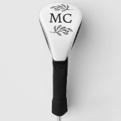Persoonlijke monogram initiaal botanische blad golfheadcover (Voorkant)