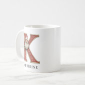 Persoonlijke monogram initiaal K Kerstman Santa Koffiemok (Voorkant links)