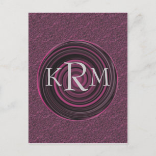Persoonlijke monogram initiaal pruimkrullen briefkaart
