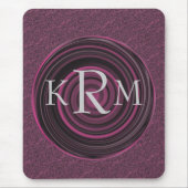 Persoonlijke monogram initiaal pruimkrullen muismat (Voorkant)