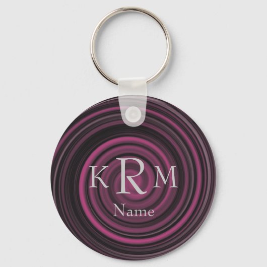 Persoonlijke monogram initiaal pruimkrullen sleutelhanger (Voorkant)