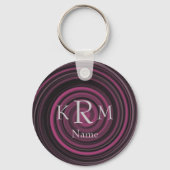 Persoonlijke monogram initiaal pruimkrullen sleutelhanger (Achterkant)