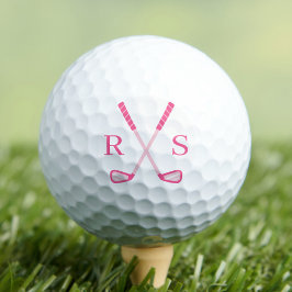 Persoonlijke Monogram Initiaal Roze Golfballen
