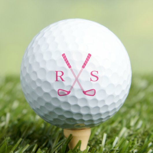 Persoonlijke Monogram Initiaal Roze Golfballen