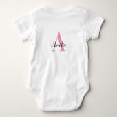 Persoonlijke monogram Initialen Naam Meisje Baby Romper (Achterkant)