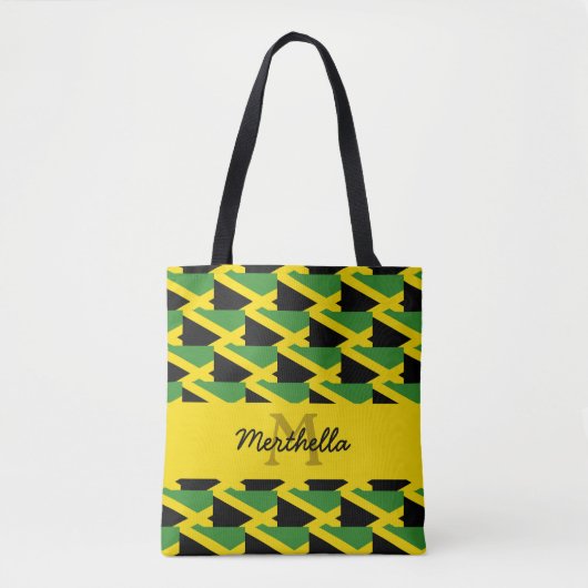 Persoonlijke Monogram JAMAICA FLAG Canvas tas (Voorkant)