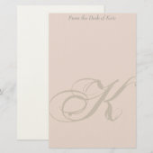 Persoonlijke monogram K Stationery Briefpapier (Voorkant / Achterkant)