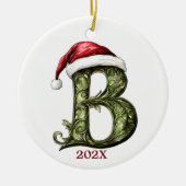 Persoonlijke monogram Kerstbal Keramisch Ornament (Voorkant)
