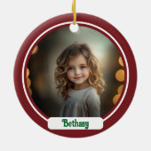 Persoonlijke monogram Kerstbal Keramisch Ornament (Achterkant)