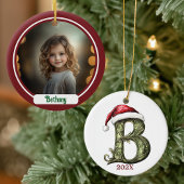 Persoonlijke monogram Kerstbal Keramisch Ornament