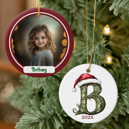 Persoonlijke monogram Kerstbal Keramisch Ornament