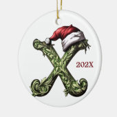 Persoonlijke monogram Kerstbal Keramisch Ornament (Links)