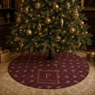 Persoonlijke monogram kerstboomvloer kerstboom rok