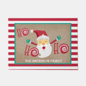 Persoonlijke monogram Kerstman Kerstmis Deurmat (Voorkant)