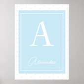Persoonlijke monogram kinderkamer met initiële naa poster (Voorkant)
