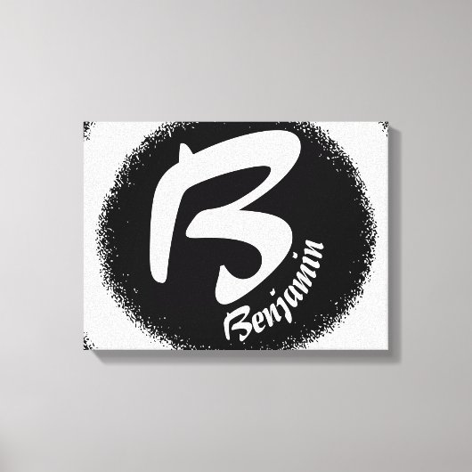 Persoonlijke Monogram Letter B Naam Canvas Afdruk (Voorkant)