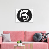 Persoonlijke Monogram Letter B Naam Canvas Afdruk (Insitu (Woonkamer))