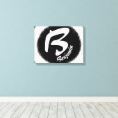 Persoonlijke Monogram Letter B Naam Canvas Afdruk (Insitu (Houten vloer))