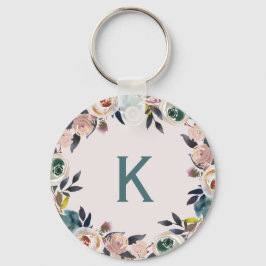 Persoonlijke Monogram Letter Floral Chic Dames Sleutelhanger