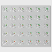 Persoonlijke monogram letter J chic grijs Kerstmis Cadeaupapier (Vlak)