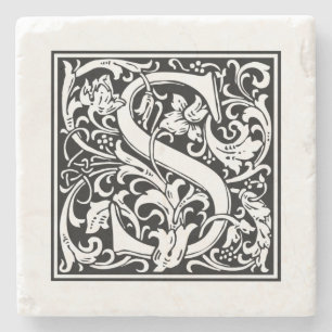 Persoonlijke monogram letter S Wedding Birthday Stenen Onderzetter
