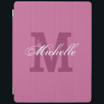 Persoonlijke monogram magnetische iPad cover | Roz<br><div class="desc">Persoonlijke monogram magnetische iPad cover | Roze. Eigen naambedekking met monogrammed letter.  en elegante tekst van de manuscripttypografie. Leuk cadeauidee voor Birthday of Kerstmis. Geschikt voor mannen,  vrouwen en kinderen.</div>