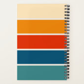 Persoonlijke Monogram met brede retro strepen Notitieboek (Achterkant)