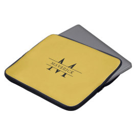 Persoonlijke Monogram Metallic Gouden Laptophoes Laptop Sleeve